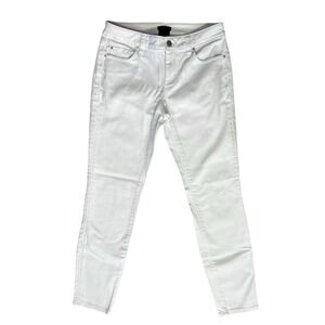 ANN TAYLOR Factory Curvy White Skinny Jeans sz 0 Stretch Denim Summer Casual